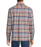 Rowm Long Sleeve Medium Plaid Slub Button Front Woven Shirt