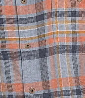 Rowm Long Sleeve Medium Plaid Slub Button Front Woven Shirt