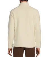 Rowm Long Sleeve Sherpa Colorblock Quarter Zip Mock Neck Pullover