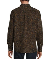 Rowm Long Sleeve Slub Leaf Print Shirt