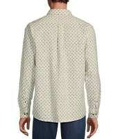 Rowm Long Sleeve Slub Medallion Print Shirt