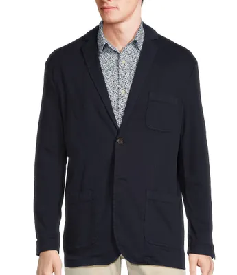 Rowm The Everyday Collection Long Sleeve Solid Garment Dyed Lapel Collar Blazer