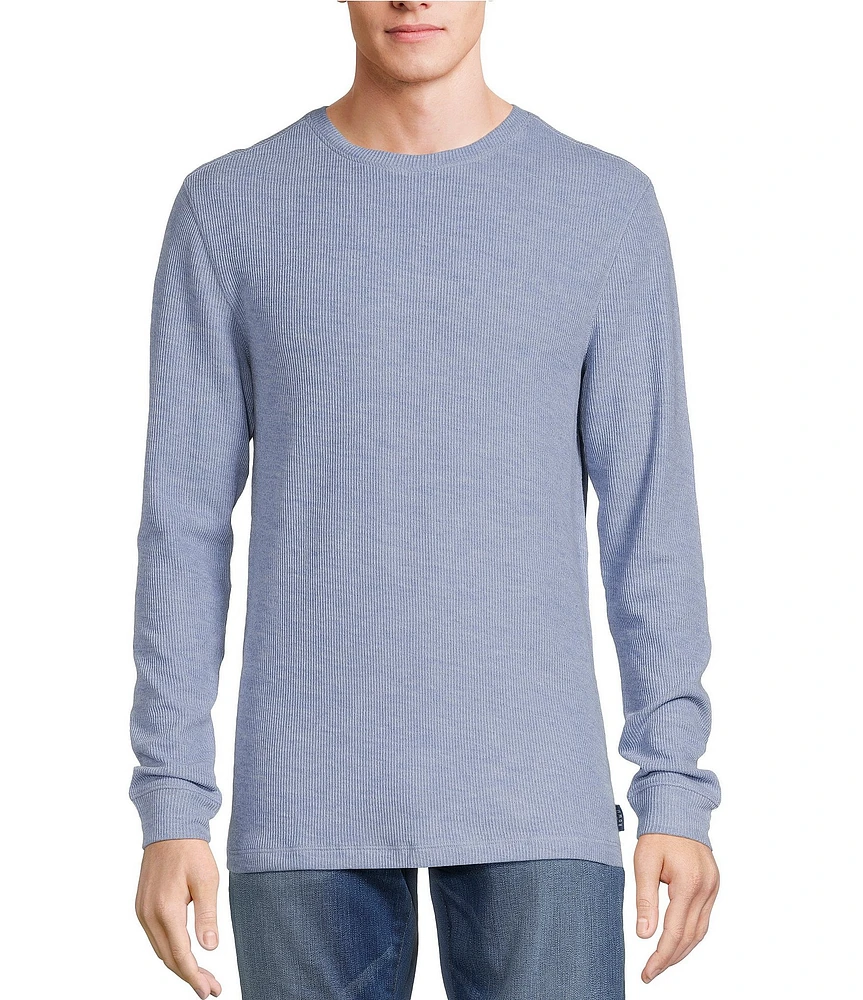 Rowm Long Sleeve Solid Ribbed Crew Neck Pullover