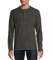 Rowm Long Sleeve Solid Ribbed Henley Pullover