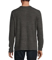 Rowm Long Sleeve Solid Ribbed Henley Pullover