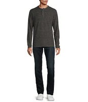 Rowm Long Sleeve Solid Ribbed Henley Pullover