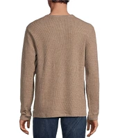 Rowm Long Sleeve Solid Ribbed Henley Pullover