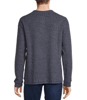 Rowm Long Sleeve Solid Ribbed Henley Pullover