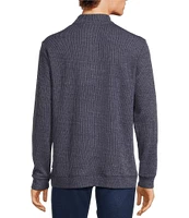 Rowm Long Sleeve Solid Ribbed Quarter-Zip Mock Neck Pullover