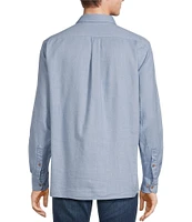 Rowm Long Sleeve Solid Slub Button Front Woven Shirt