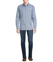 Rowm Long Sleeve Solid Slub Button Front Woven Shirt