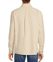 Rowm Long Sleeve Solid Slub Button Front Woven Shirt