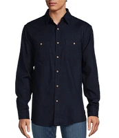 Rowm Long Sleeve Solid Slub Button Front Woven Shirt