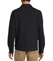 Rowm Long Sleeve Spacedye Solid Button Front Knit Shirt