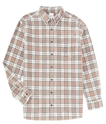 Rowm Nomad Collection Long Sleeve Corduroy Large Plaid Shirt