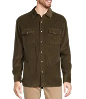 Rowm Nomad Collection Long Sleeve Garment Dyed Corduroy Solid Shirt