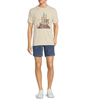 Rowm On The Range Flat Front Corduroy Bandana Printed 7#double; Inseam Shorts