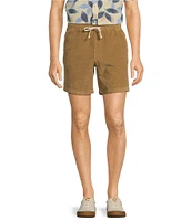 Rowm On The Range Flat Front Corduroy Garment Dyed Solid 7#double; Inseam Shorts