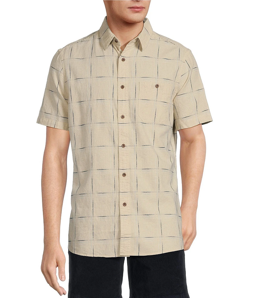 Rowm On The Range Short Sleeve Space Dyed Large Grid Shirt