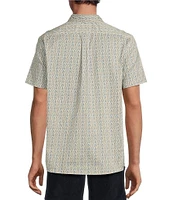 Rowm On The Range Short Sleeve Stretch Poplin Braided Print Shirt