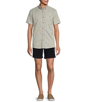 Rowm On The Range Short Sleeve Stretch Poplin Braided Print Shirt