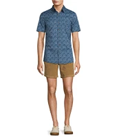 Rowm On The Range Short Sleeve Stretch Poplin Floral Print Shirt