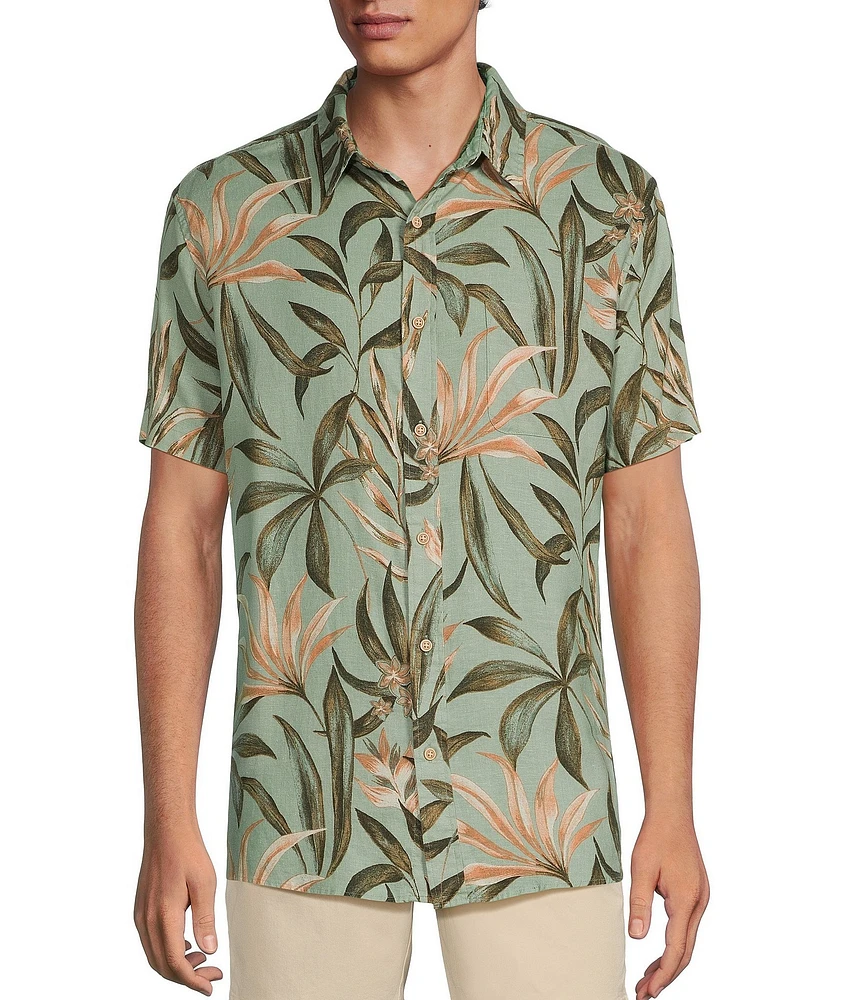 Rowm Outsider's Oasis Short Sleeve Open Palm Print Shirt