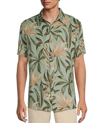Rowm Outsider's Oasis Short Sleeve Open Palm Print Shirt