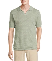 Rowm Outsider's Oasis Short Sleeve Solid Button Front Sweater Knit Shirt