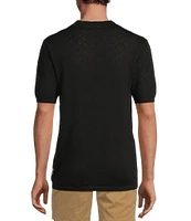 Rowm Outsider's Oasis Short Sleeve Solid Button Front Sweater Knit Shirt