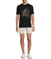 Rowm Rec & Relax Flat Front Solid Textured 7#double; Shorts
