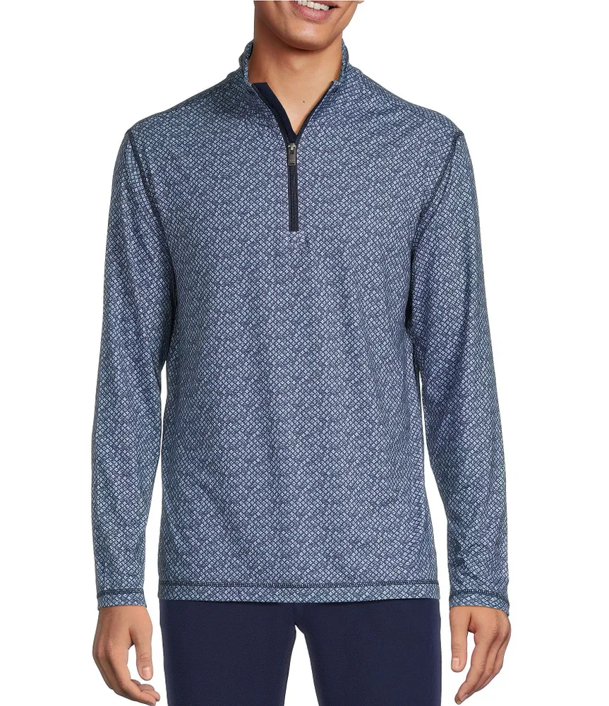 Rowm Rec & Relax Long Sleeve Performance Geometric Quarter-Zip Pullover