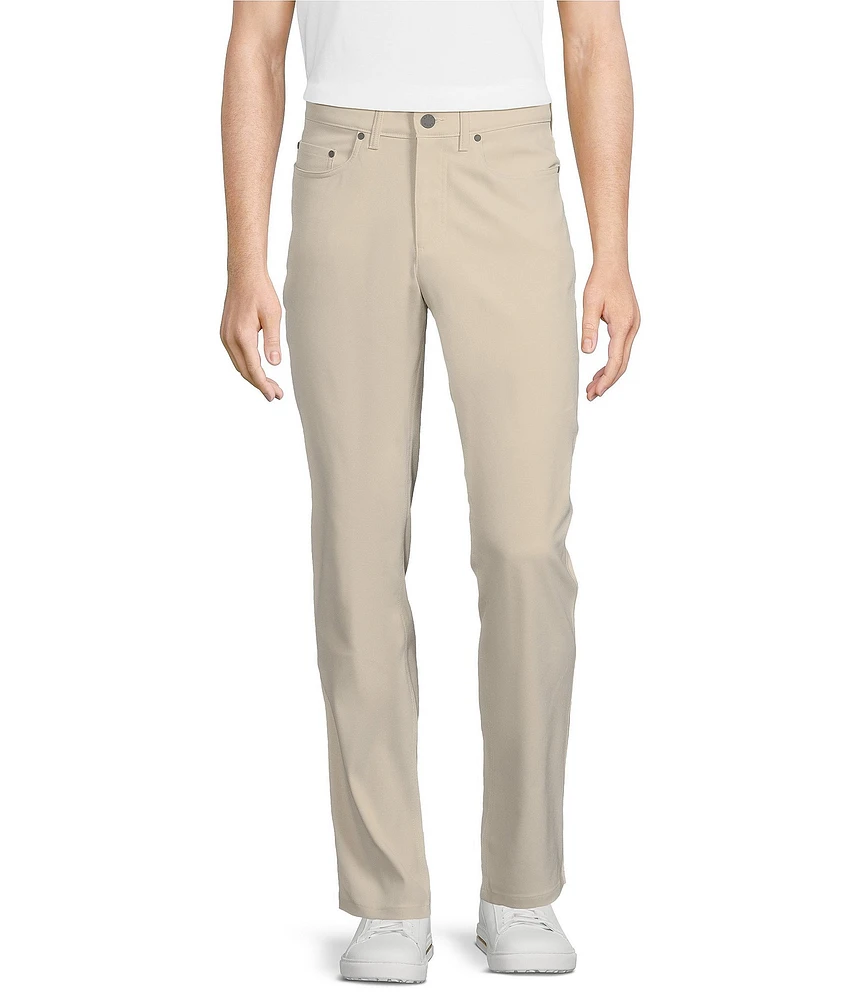 Rowm Rec + Relax Performance Flat Front Solid 4-Way Stretch 5-Pocket Pants