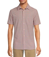 Rowm Rec & Relax Performance Short Sleeve Geometric Diamond Print Shirt