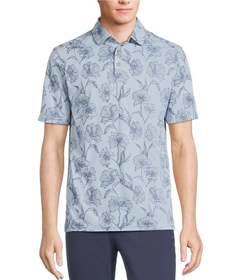 Rowm Rec & Relax Short Sleeve Floral Jacquard Polo