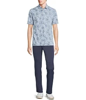Rowm Rec & Relax Short Sleeve Floral Jacquard Polo