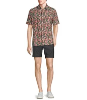 Rowm Rec & Relax Short Sleeve Floral Print Coatfront Shirt