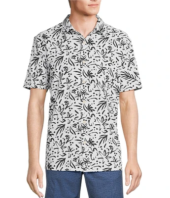 Rowm Rec & Relax Short Sleeve Mesh Abstract Print Shirt