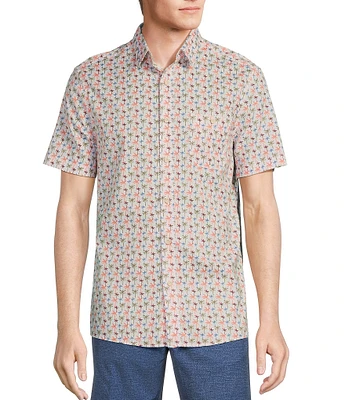 Rowm Rec & Relax Short Sleeve Palm Print Shirt