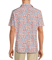 Rowm Rec + Relax Short Sleeve Performance Abstract Floral Print Shirt