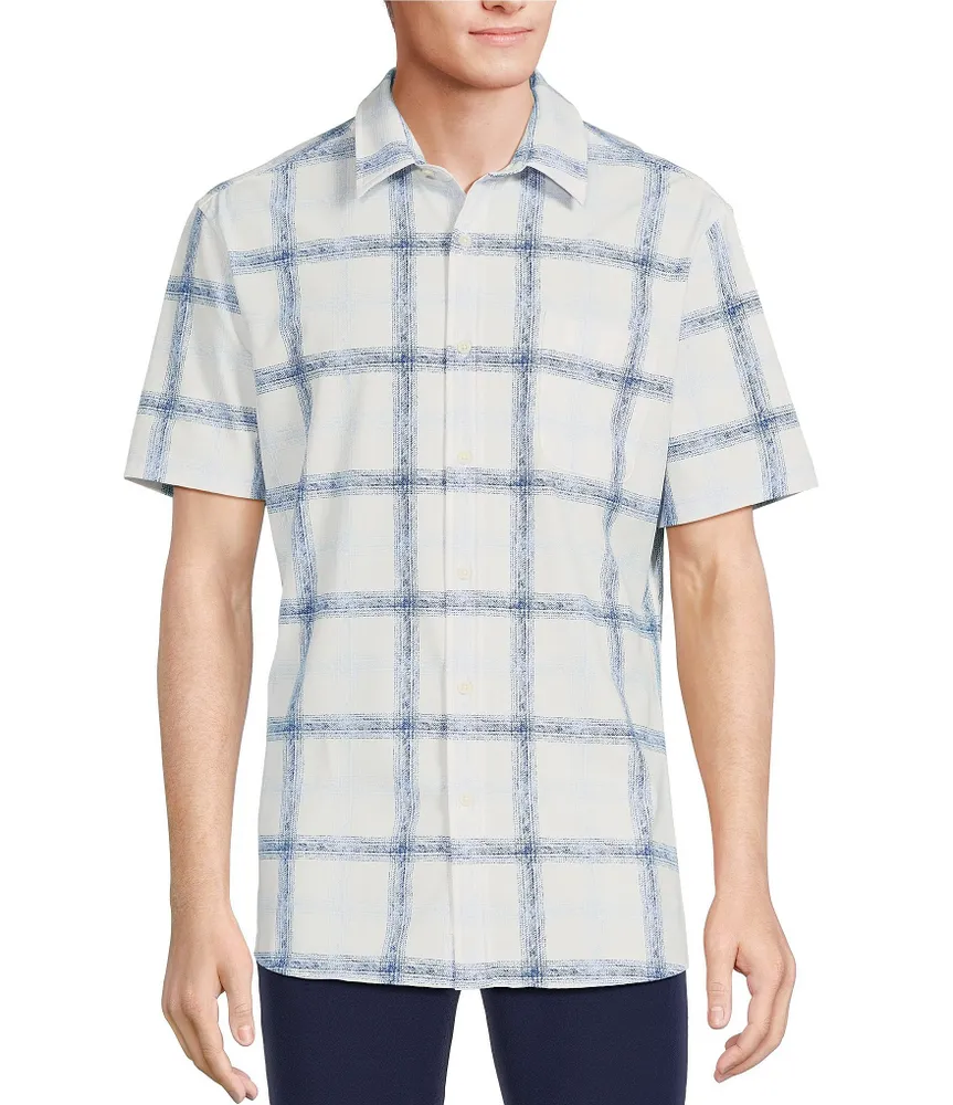 Rowm Rec & Relax Short Sleeve Performance Extra Large Plaid Print Shirt