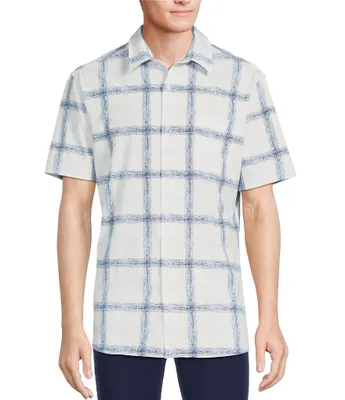 Rowm Rec & Relax Short Sleeve Performance Extra Large Plaid Print Shirt