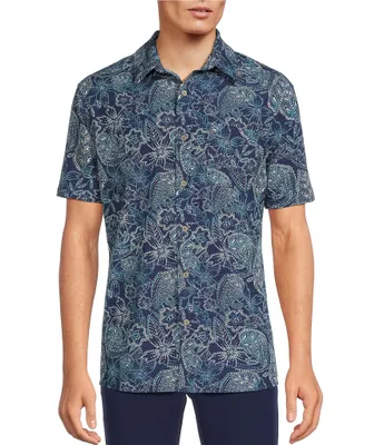 Rowm Rec & Relax Short Sleeve Performance Floral Tile Shirt