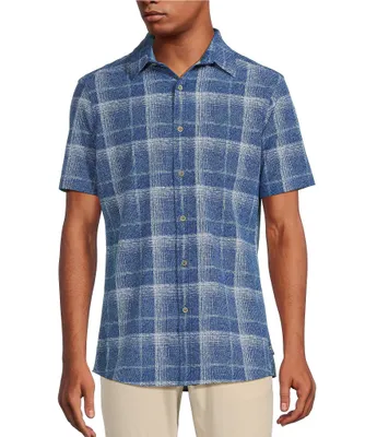 Rowm Rec & Relax Short Sleeve Performance Large Plaid Shirt