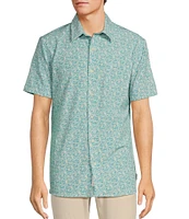 Rowm Rec & Relax Short Sleeve Performance Sketch Floral Print Shirt