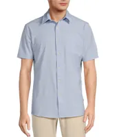 Rowm Rec & Relax Short Sleeve Performance Solid Point Collar Shirt