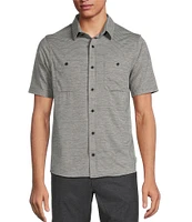 Rowm Rec & Relax Short Sleeve Performance Textured Solid Coatfront Shirt