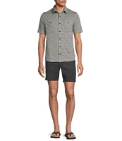 Rowm Rec & Relax Short Sleeve Performance Textured Solid Coatfront Shirt