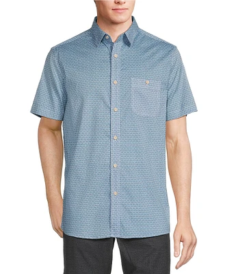 Rowm Short Sleeve Geometric Fan Print Shirt