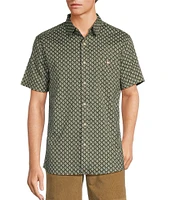 Rowm Short Sleeve Ikat Print Shirt